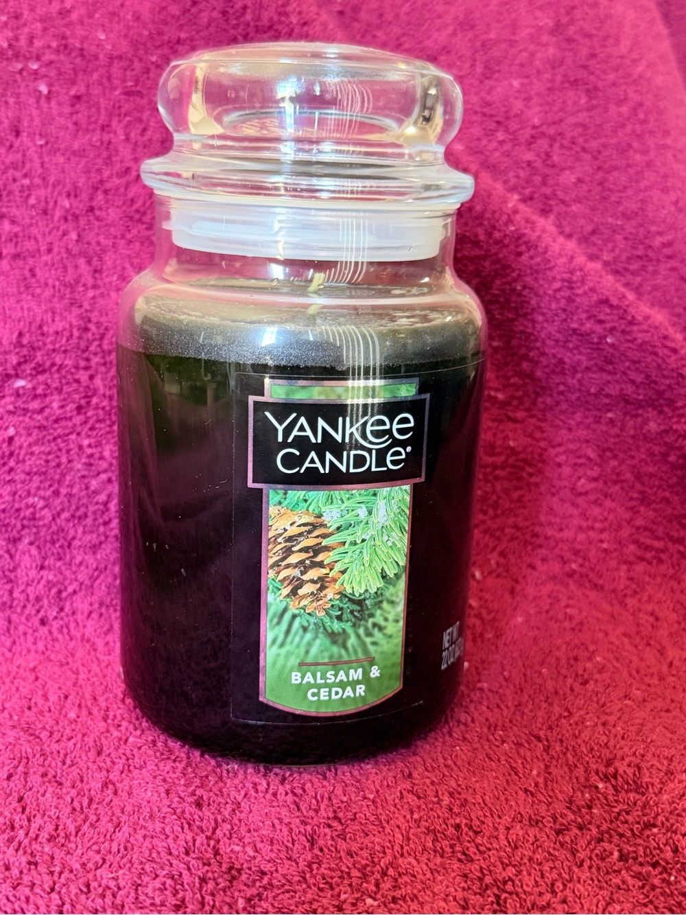 Yankee Candle Balsam & Cedar Jar Candle - Dark Green Wax